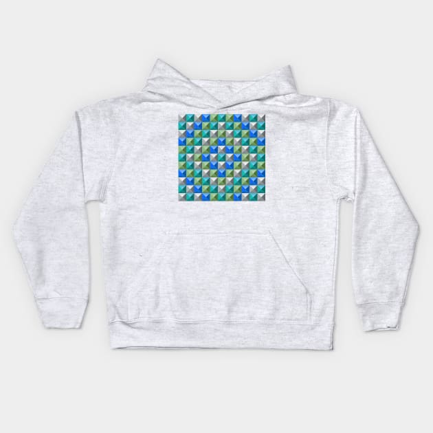 3D Pyramid Pattern 4 Kids Hoodie by B&K